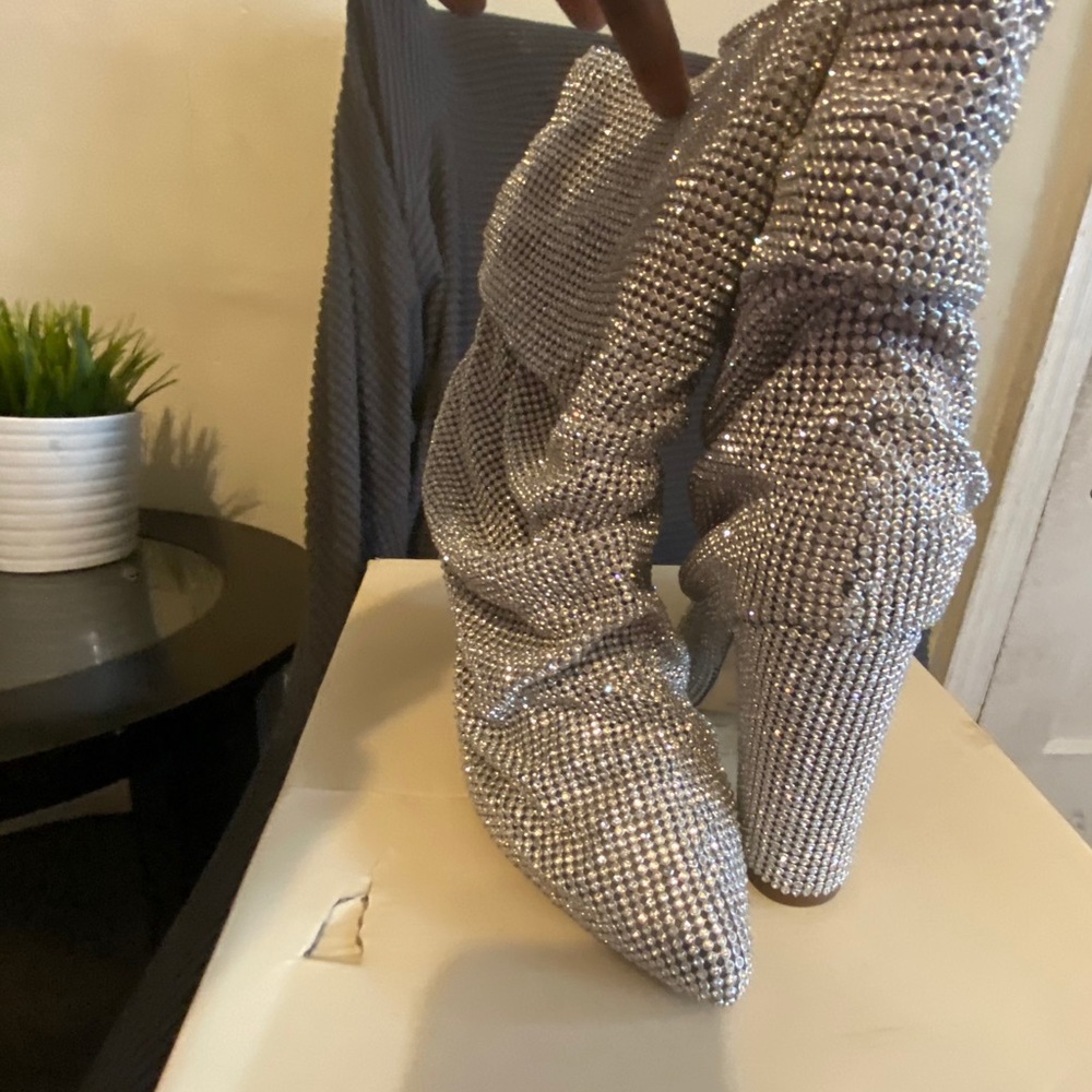 Silver Gem bootie (never worn)